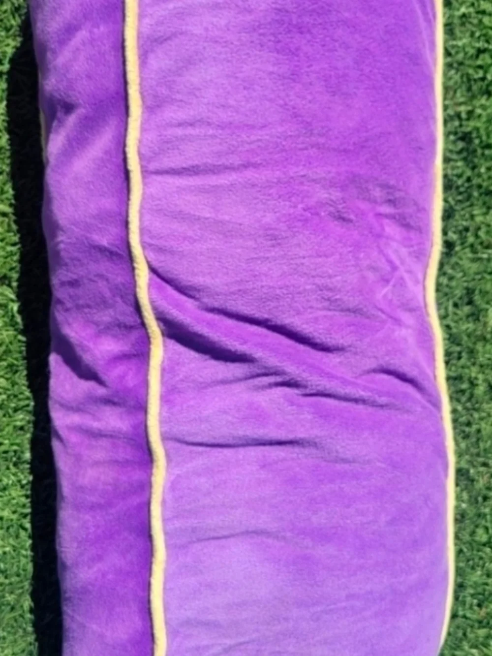 Kids Purple Pillow with Yellow Trim